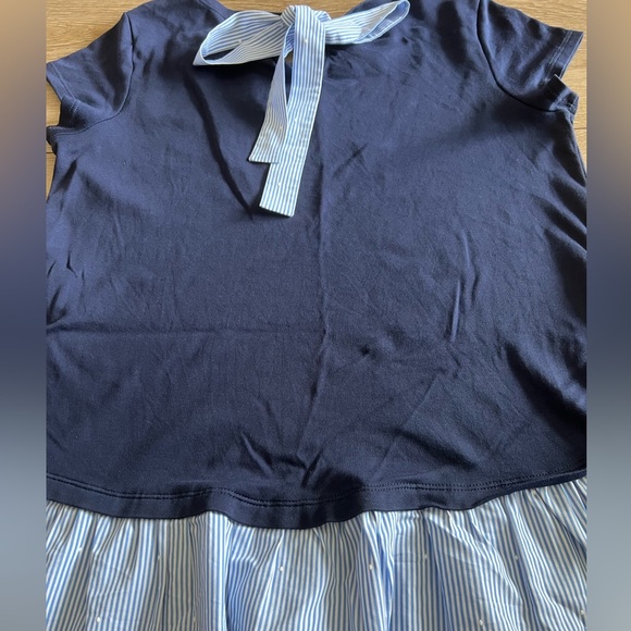 Halogen Top Navy and White Patterned Peplum - Picture 6 of 6